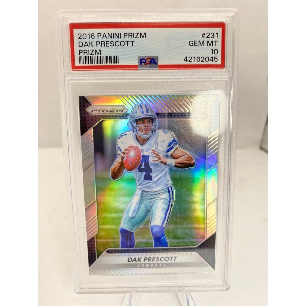 2016 Panini Prizm Dak Prescott #231 Silver Prizm Rookie PSA 10 Dallas Cowboys